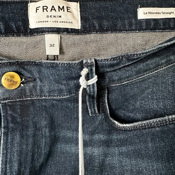 Frame Denim Women's Le Nouveau Straight Deep Indigo Ankle Jeans Size 32 - Picture 3 of 10